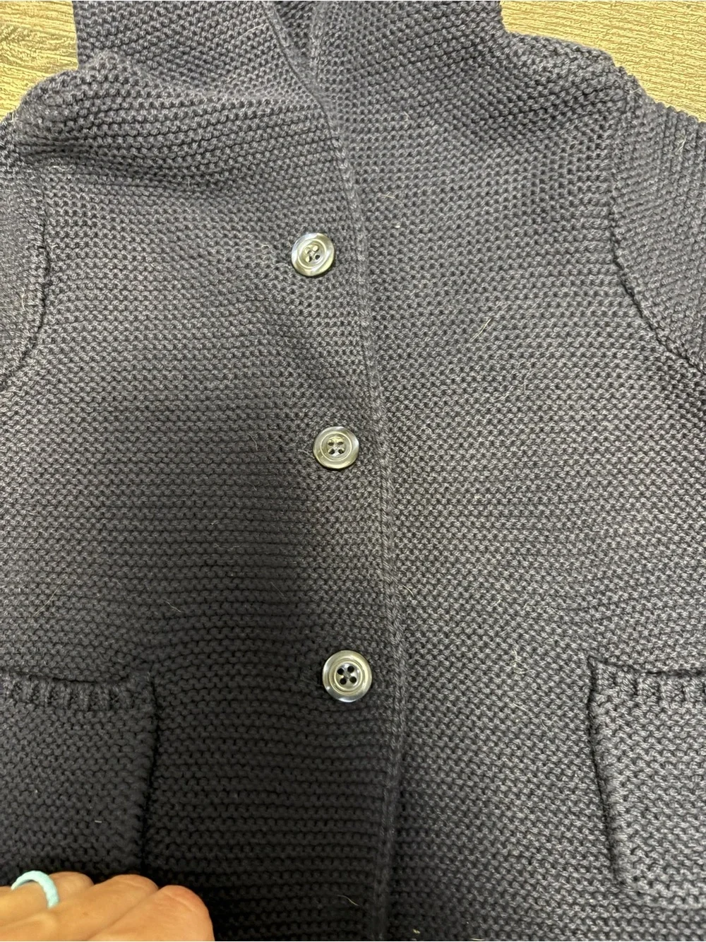 🌴 Baby Gap Baby Boy 6–12M Navy Hooded Bear Ear Cardigan